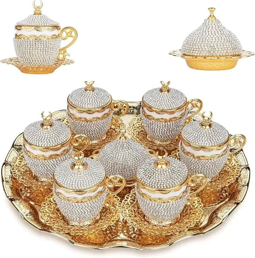 

Alisveristime 27 Pc Ottoman Turkish Greek Arabic Coffee Espresso Serving Cup Saucer Crystal Set