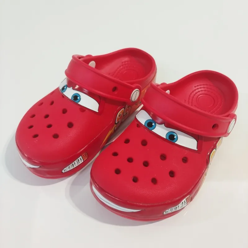 

Mcqueens Kawaii Eva Anime Home Beach Shoes Disney Children Breathable Slippers For Kids Gift Ankle-Wrap Casual Luminous Slippers