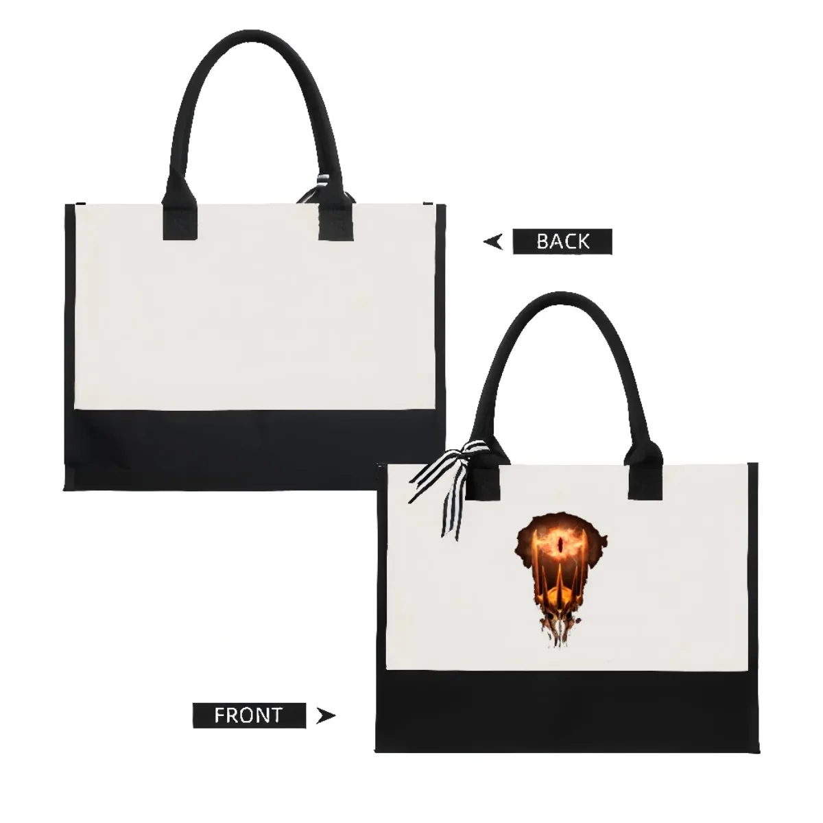 Sauron 2026 وصول جديد موضة عملية واسعة قابلة لإعادة الاستخدام حمل حقيبة نمط طباعة 2 لهجة الثقيلة كبيرة Sho