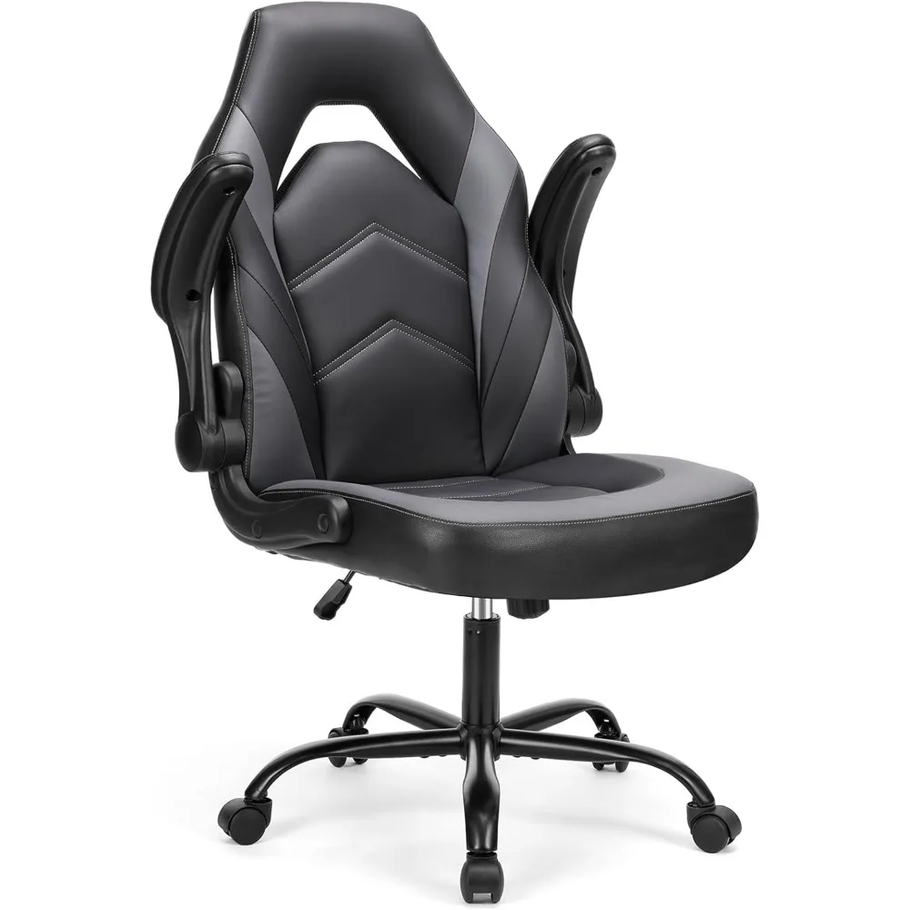 Computer Gaming Desk Chair - Ergonomic Office Executive Adjustable Swivel Task PU Leather Racing Chairs