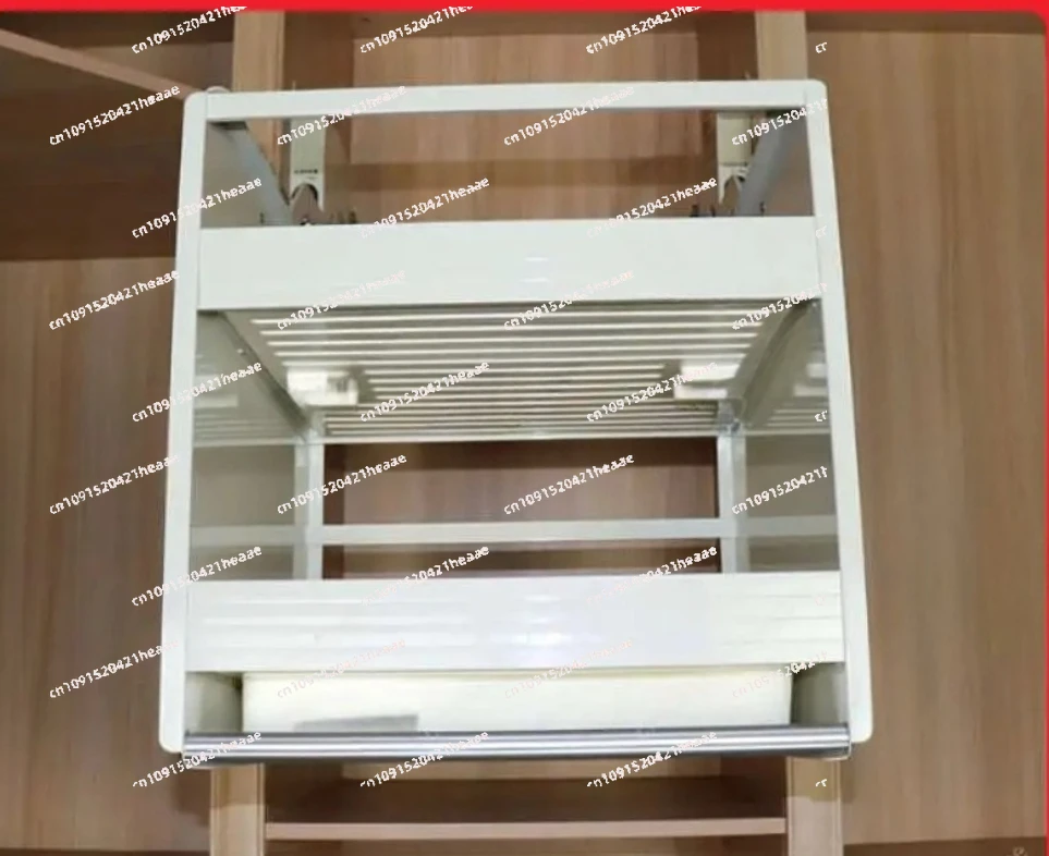 Suitable for Enlarging Storage Lift Basket Built-in Kitchen Cabinet Pull-down High Cabinet Double-layer Hanging Cabinet Basket