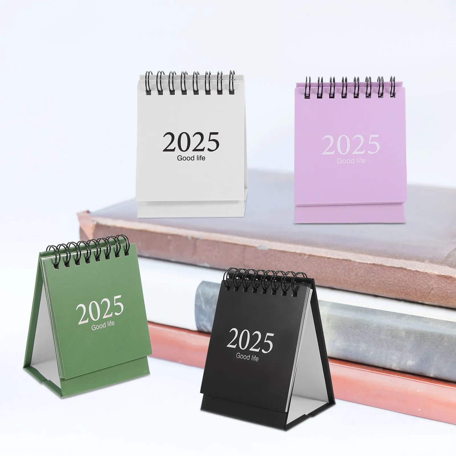 

4Pcs Decorative Mini Desk Calendar English Version Minimalist Stylish Portable Standing Table Calendar for Office Desk Home
