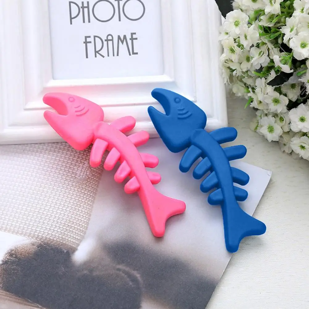 Dog Toy Teeth Sharpening Fish Bone Design Bite-Resistant Pet Chew Bone Elastic Toy