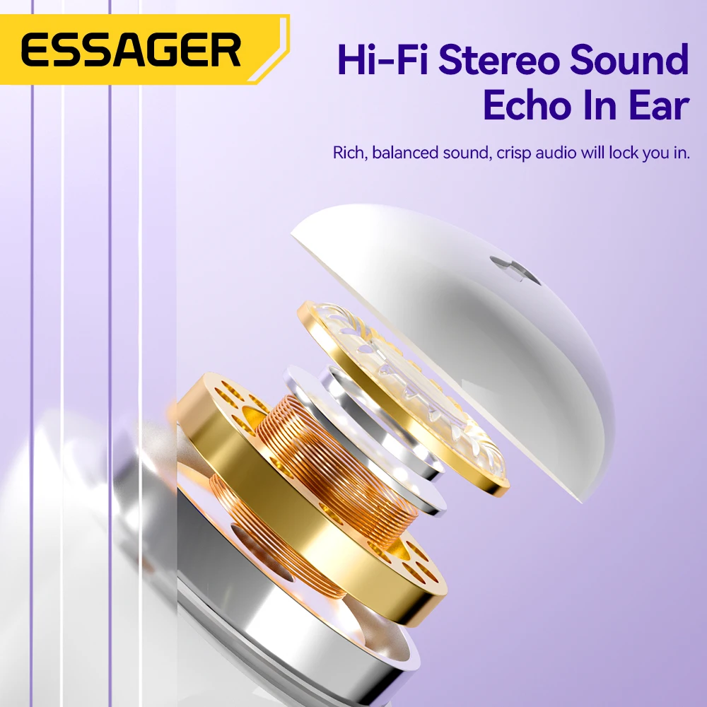 Essager TWS Szikratávirát Fejhallgató 5.3 Bluetooth Fülhallgató BT hifi semi-in-ear vel töltés Páholy Mali heaset  vel mic számára telefonok