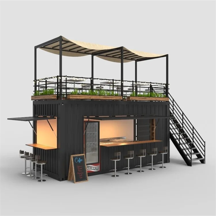 Prefab Modern Restaurant Container Luxury Coffee Shop Container Bar 20ft 40ft Shipping Container Cafe Bar