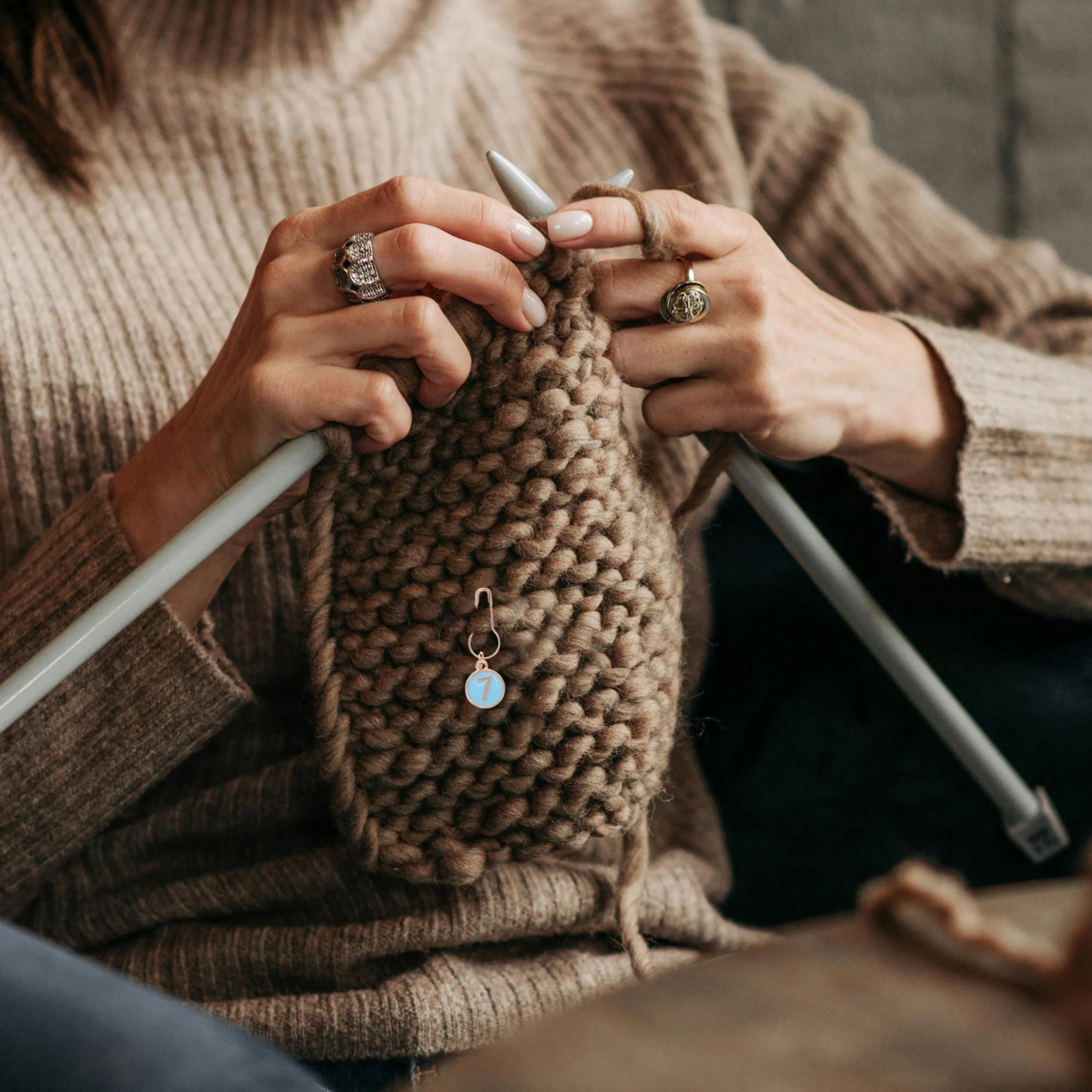 

30pcs Knitting Auxiliary Tools Marker Alloy Circular Metal For Crochet Sweater Making Yarn Crafts Weaving Projects Diy Locking