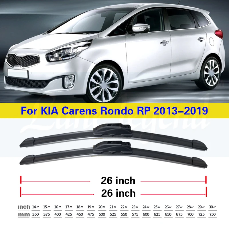 For Kia Carens Rondo RP 2013 - 2019 Front Wiper Blades Window Windshield Windscreen U J Hook Brushes Cleaning Car Accessories