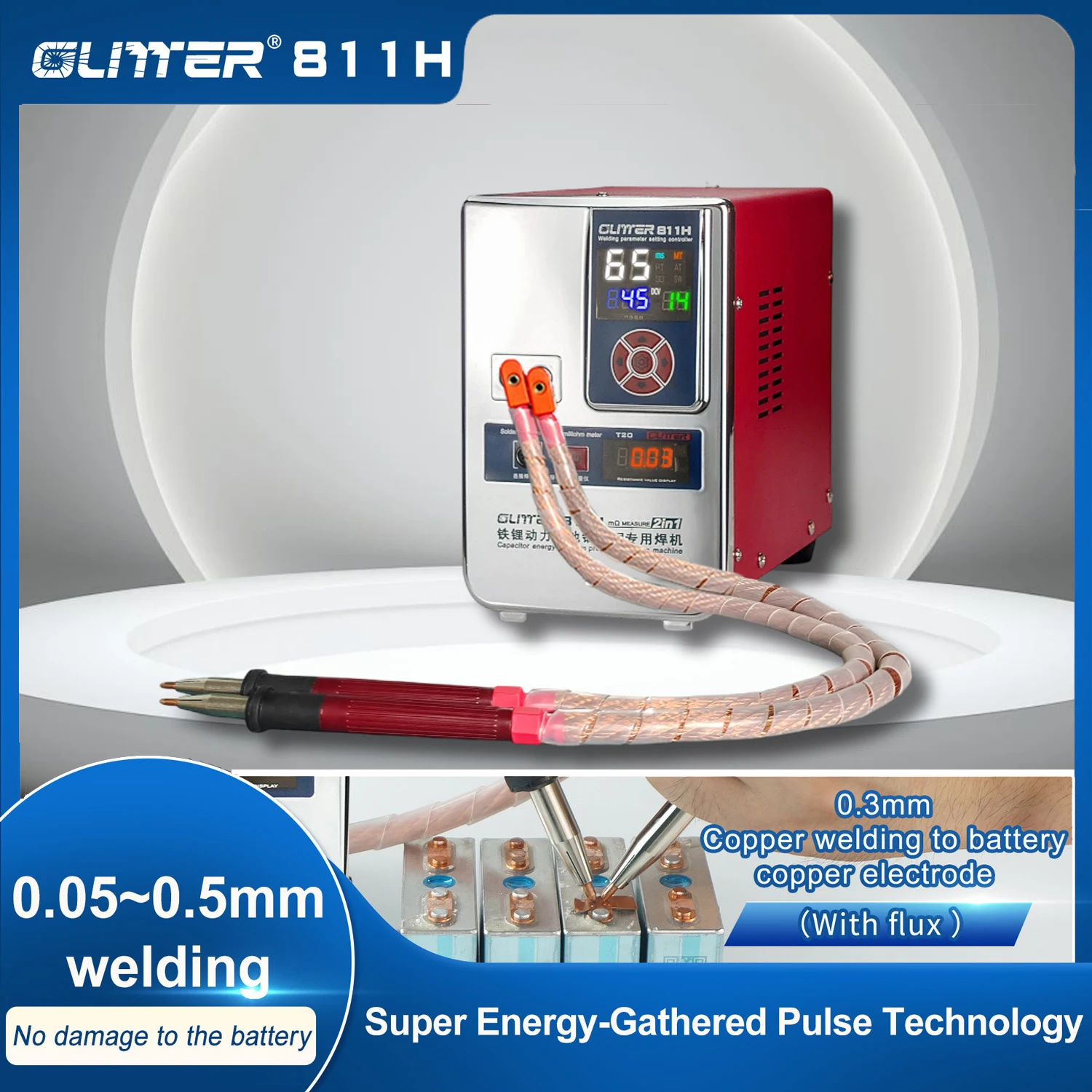 811H Energy Storage Battery Spot Welding Machine 42KW 7000A Max Weld 0.45mm Copper Lithium for Outdoor Power Supply Battery