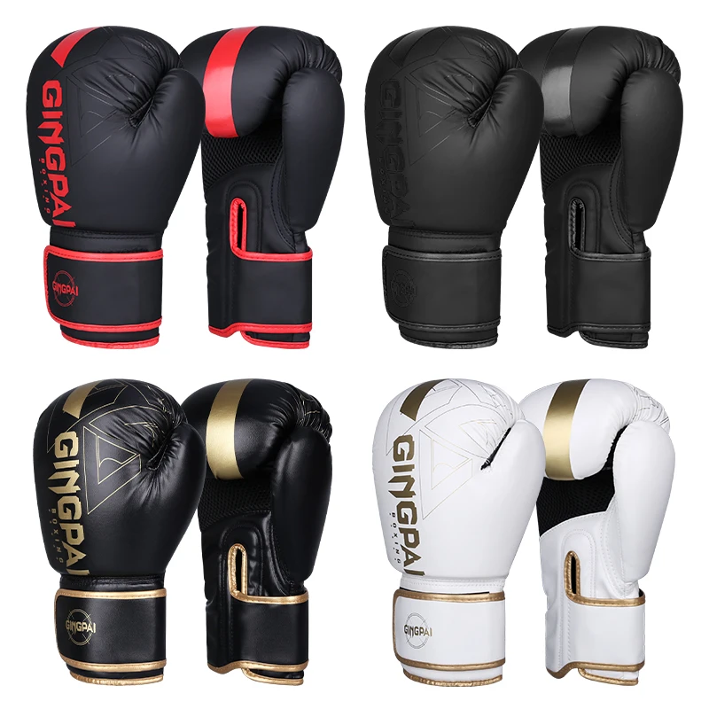 Profesjonalne rękawice bokserskie 6/8/10/12/14oz PU Muay Thai MMA zawód Kickboxing dorośli worek z piaskiem rękawice treningowe sprzęt