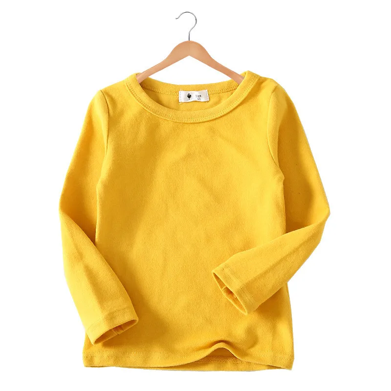 Solid Yellow Long Sleeve Kids Tee product image