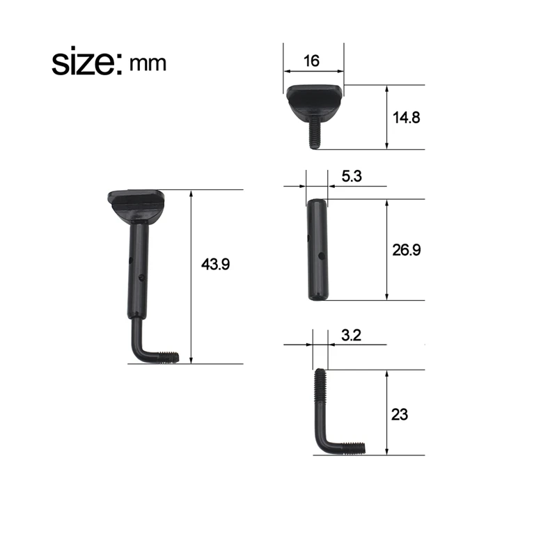 1Pair of 4/4, 3/4 Size Violin Chinrest Chin Rest Clamp Screw Black Color Detachable