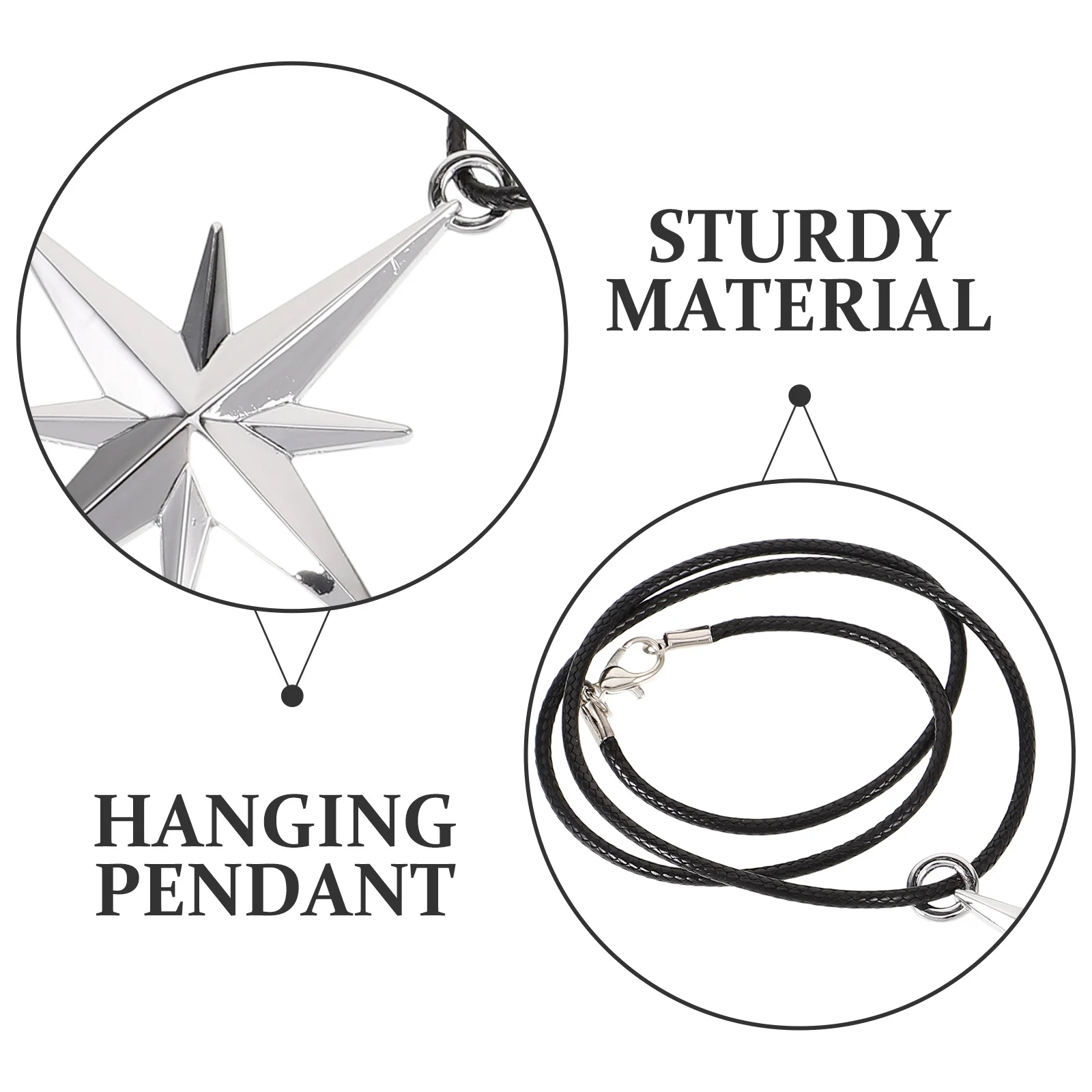 سبائك الزنك البوصلة نجمة مرآة الرؤية الخلفية قلادة معلقة سحر السيارة زخرفة داخلية أنيقة مرآة الرؤية الخلفية سحر #2