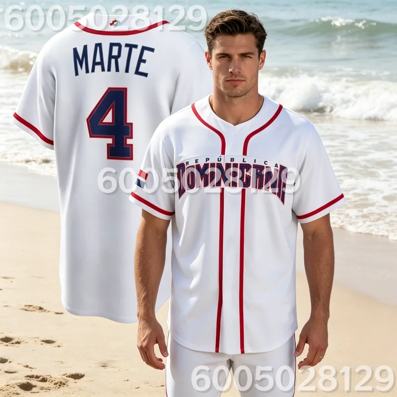 2026 3D-Druck Dominikanische Republik Baseball Trikot 22 Soto Tatis Jr Guerrero Jr Herren WBC Nationalmannschaft Sport Familie Kinder T-Shirts – Detail 1