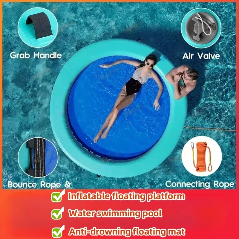 

PVC inflatable floating platform water sports breathable and portable sea floating raft water play Swimming Accessories