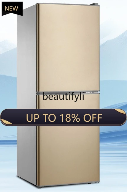 

Z189 Small refrigerator, household small double-door frozen and fresh-keeping dormitory rental room refrigeration gold