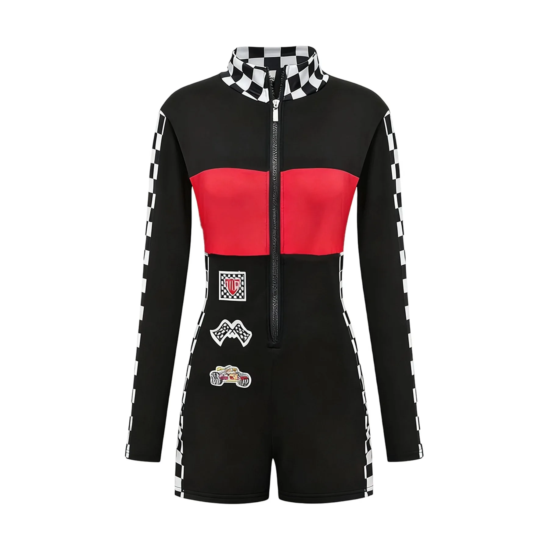 Damen Racer Cosplay Kostüm Mode Sexy Racing Queen Cosplay Uniform Anzug Einteiliger Trainings-Rennanzug Halloween-Kostüm – Detail 7