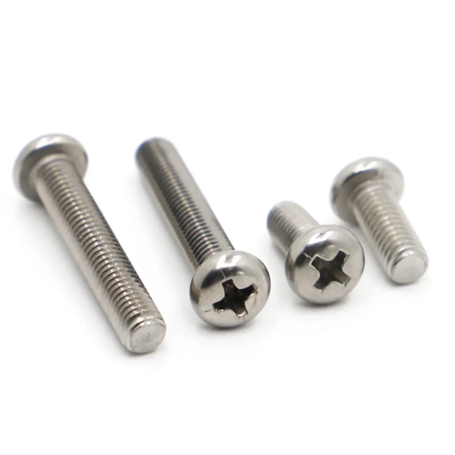 50P M1-1.2-1.4-1.6-2-2.5-3-4-5-6-8 GB818 304 Stainless Steel Cross Phillips Round Pan Head Wood Machine thread small Screw Bolt