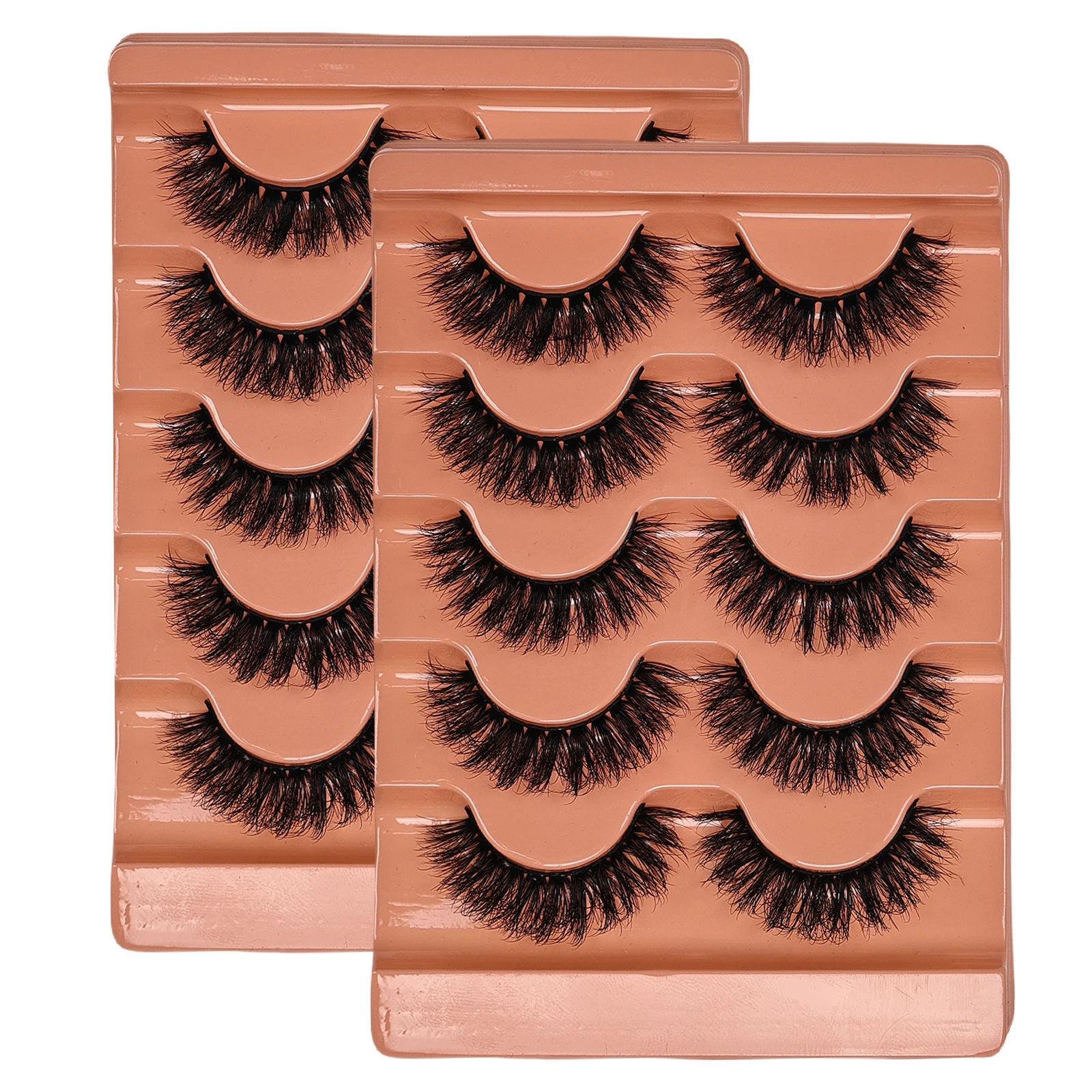 10 Paar/2er-Pack 3D-flauschige falsche Wimpern für dramatische falsche Wimpern Unordentliche falsche Wimpern Flauschige dicke Wimpern