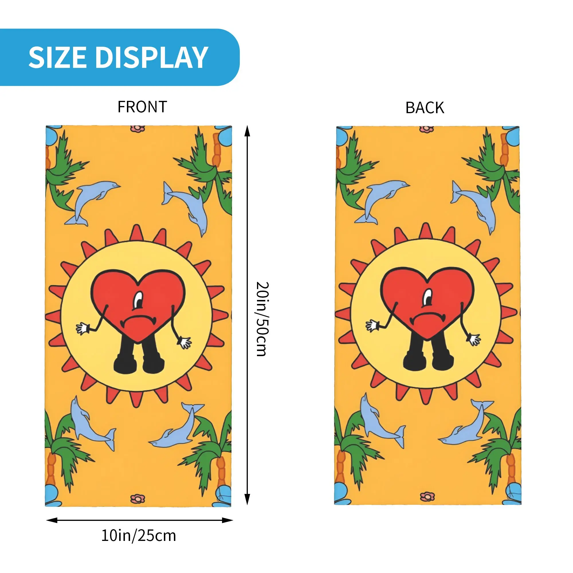 Custom Gothic Hot Classic Music Bad B-Bunnyes Cute Bandana Neck Warmer Women Men Winter Ski Hiking Scarf Gaiter  Face Cover