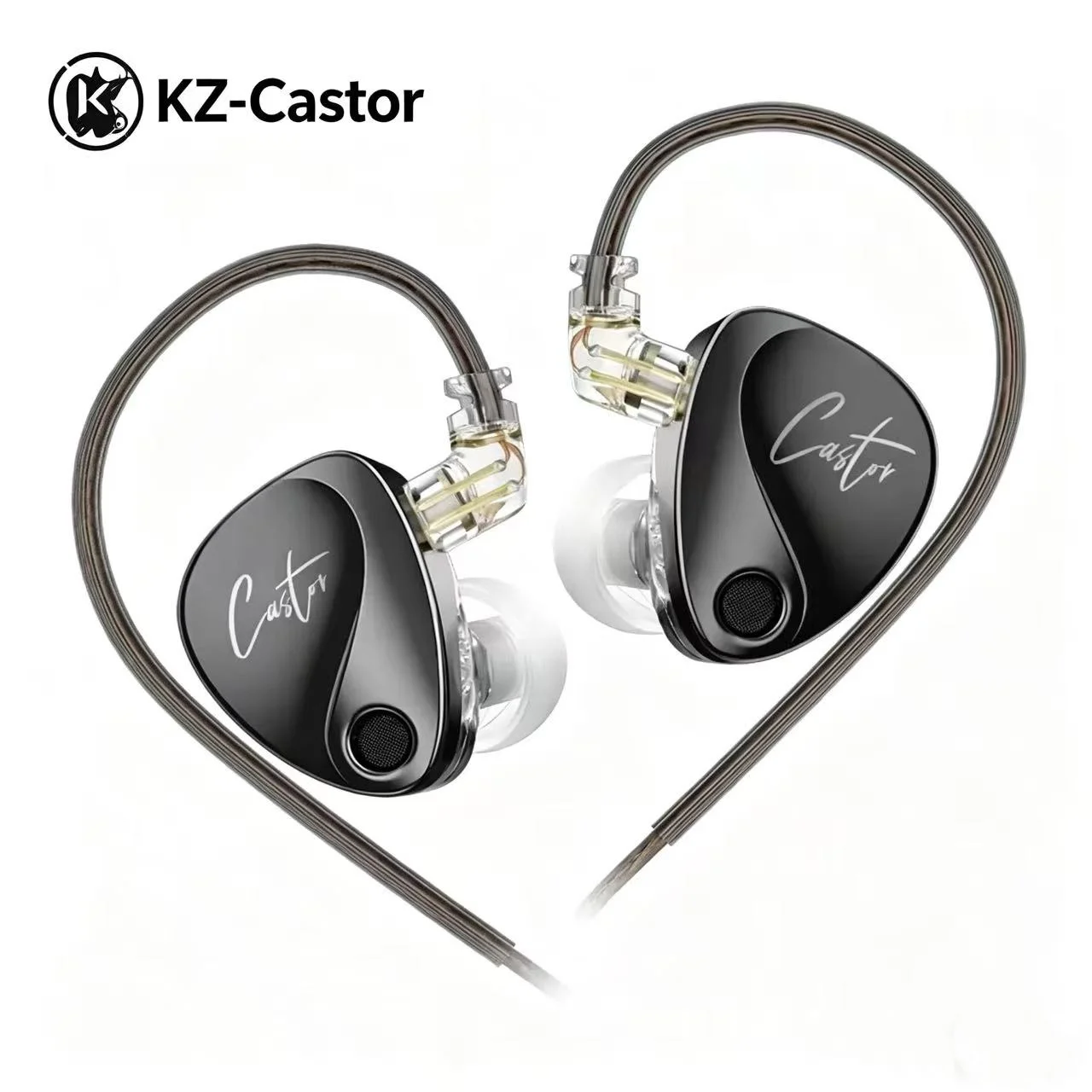 KZ Castor In Ear Wired Headphones Adjustable Dual Dynamic Driver Hifi Harman Curve Monitoring Stage Live Streaming Audiophile