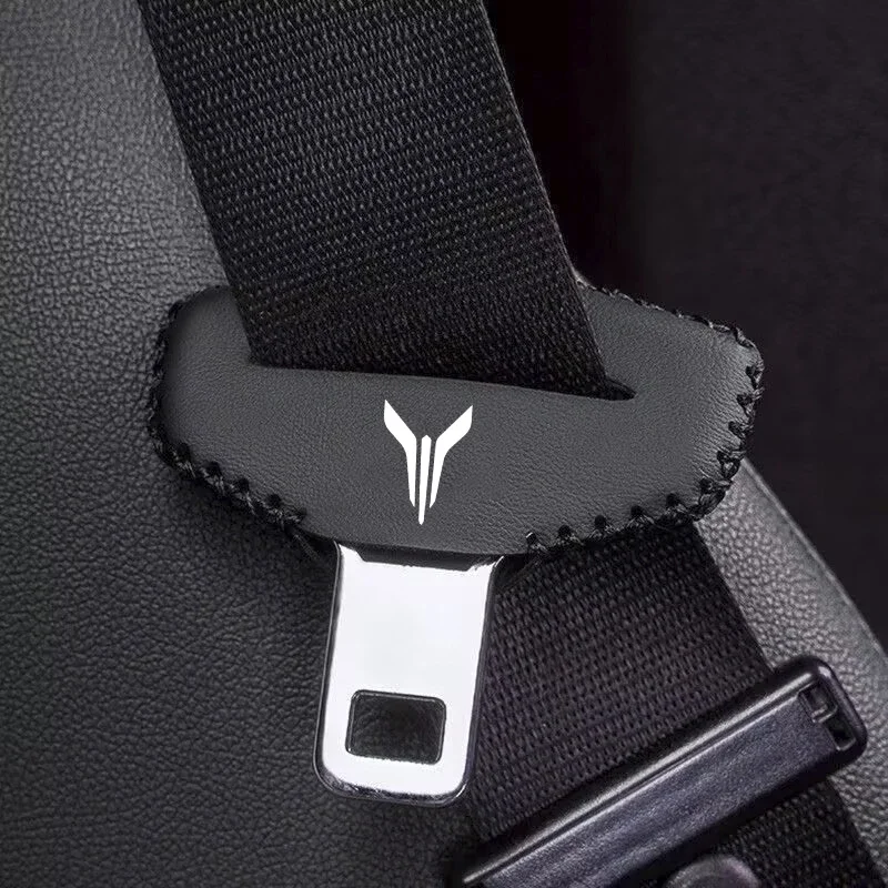 

2pcs PU Leather Car Seat Belt Buckle Clip Cover Protector Anti-Scratch Case For Dongfeng Voyah