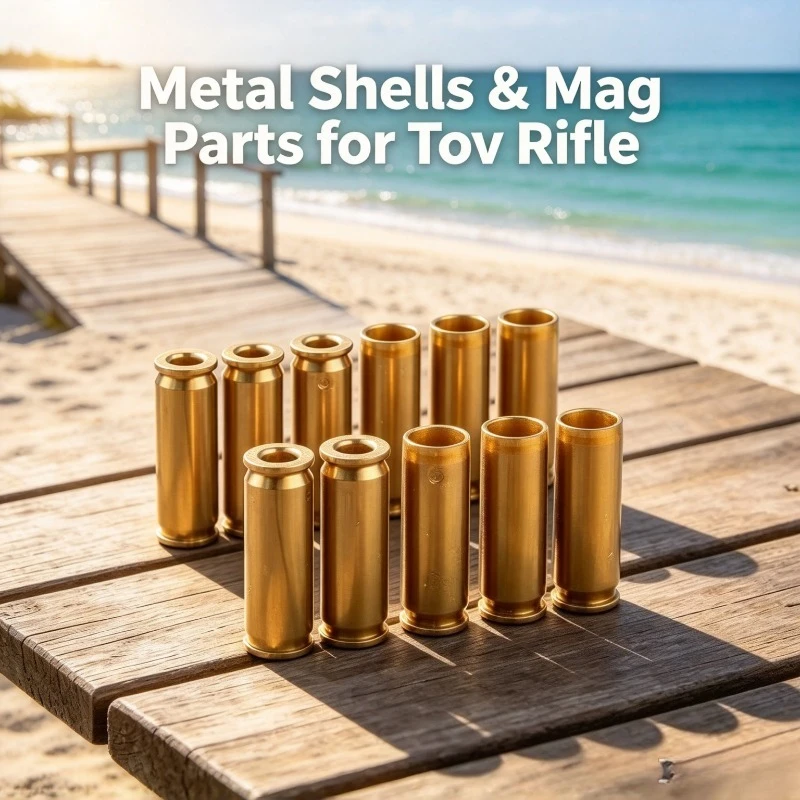 Metal Shell & Magazine Parts for Toy Rifle, Realistic Ejecting, Solid Coating, Smooth Outdoor Fun Play