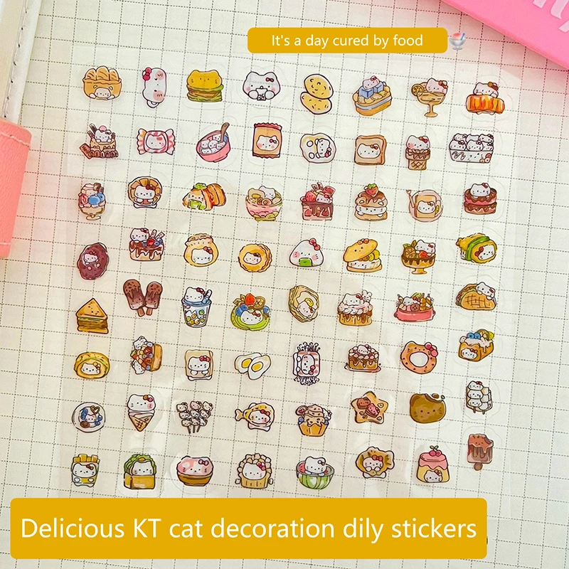 5/10PCS Sanrio Combo Stickers Kawaii Kulomi Melody Cinnamoroll Handbook Material Decoration DIY Stickers Kids Toys