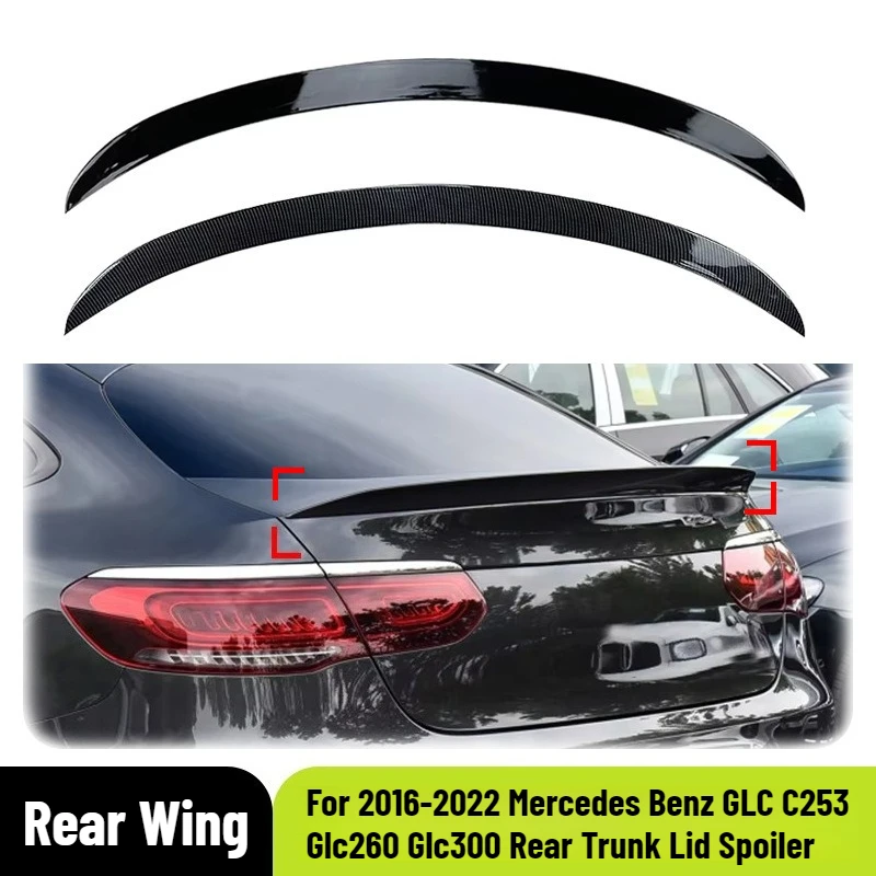 

For 2016-2022 Mercedes Benz GLC C253 Glc260 Glc300 Black Carbon Car Rear Trunk Lid Spoiler Wings Accessorie Rear Wing Auto Parts