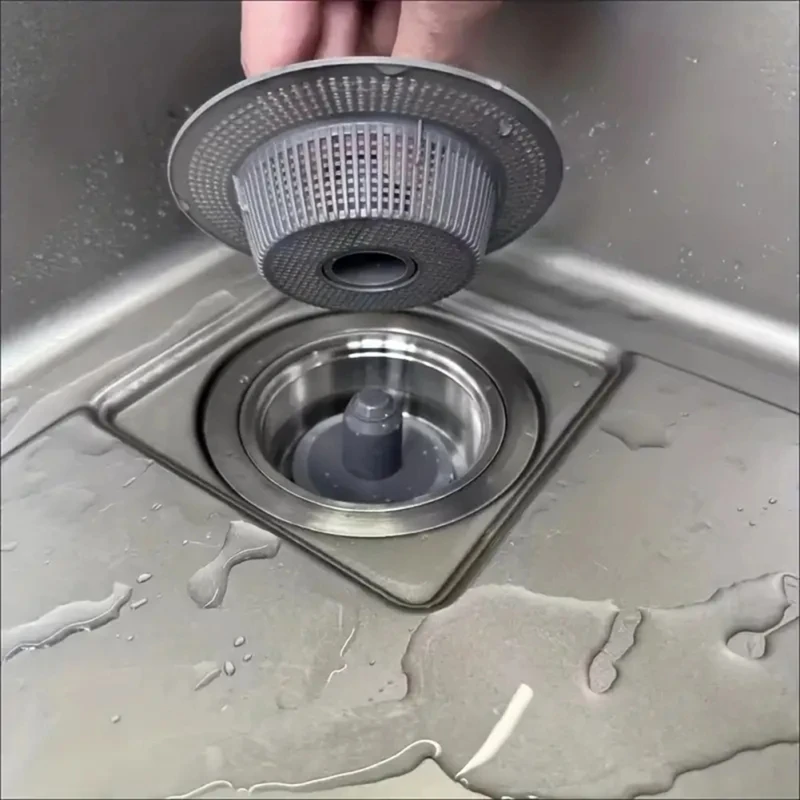 2PCS Stainless Steel Kitchen Sink Strainer Anti-Clog Easy Clean Leak-Proof for 2.83-3.38in Drains Perfect for Kitchen Bathroom