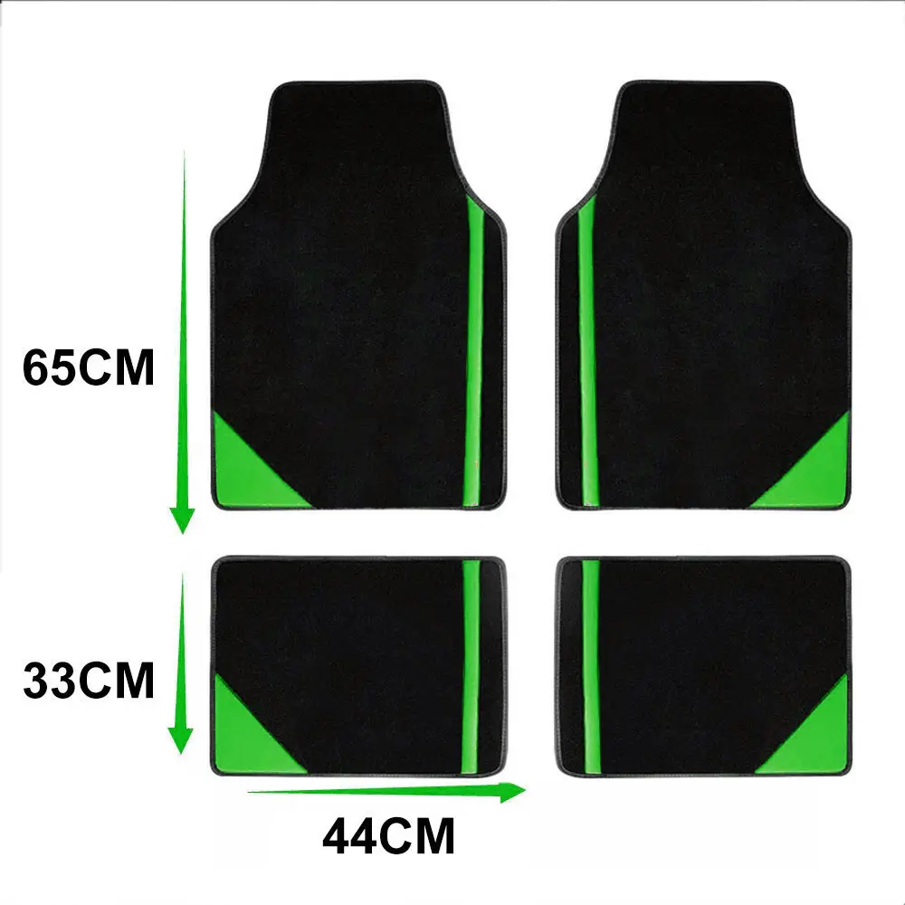 عالمية تناسب السيارة وسادة كعب الفينيل ، السجاد ، الحصير الأرضية ، الأخضر ، 4 مجموعة #3