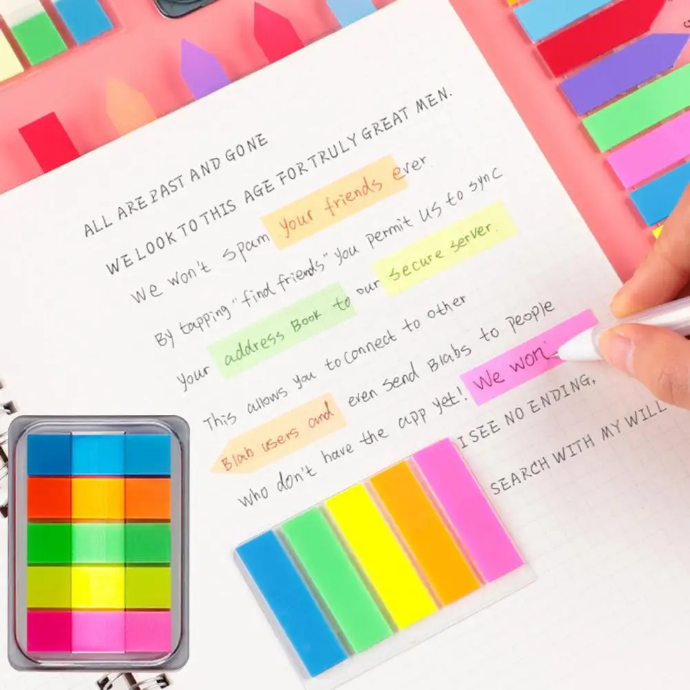 5 шт. индексный флаг, закладки, наклейки, водонепроницаемые флуоресцентные индексные язычки, флаги, офисные и школьные принадлежности