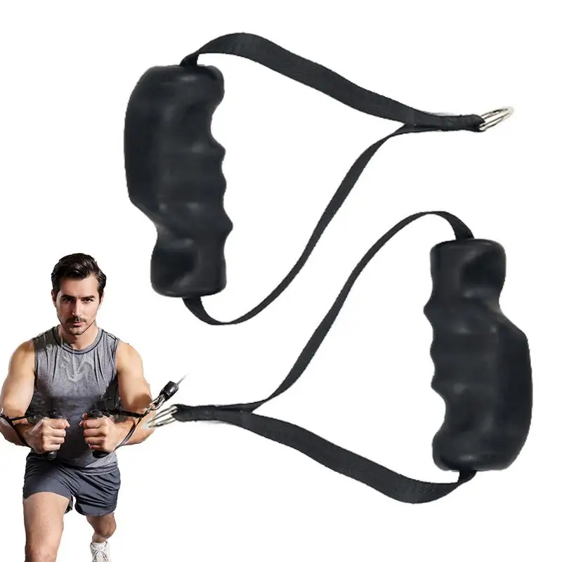 Gym Exercise Handles Anti-Slip Grip Attachments Gym Cable Handles 2PCS Professional Working Out Handle For Cable Machine Pulleys