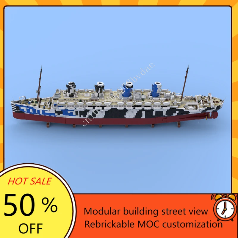 10615ピース MOC HMT オリンパス タイタニック カスタム軍艦モデルキット DIY テクニカル組み立てパズルセット クリエイティブトイ 子供向けクリスマスプレゼント