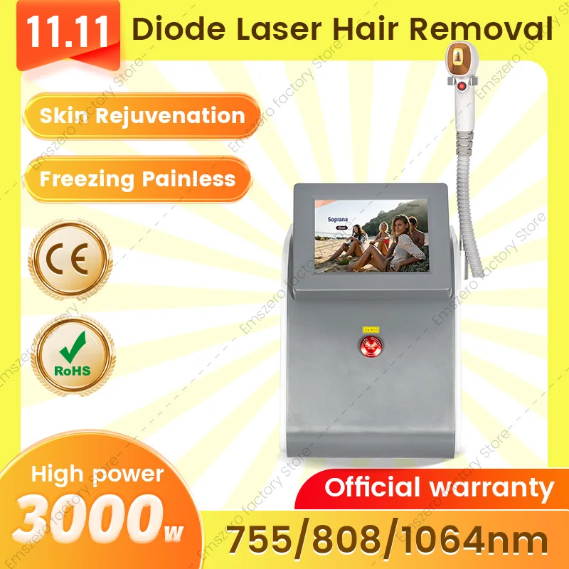 

The Latest 808nm Diode Freezing Point Painless And Permanent Hair Removal With 4 Wavelength 755 808 1064 Equipment