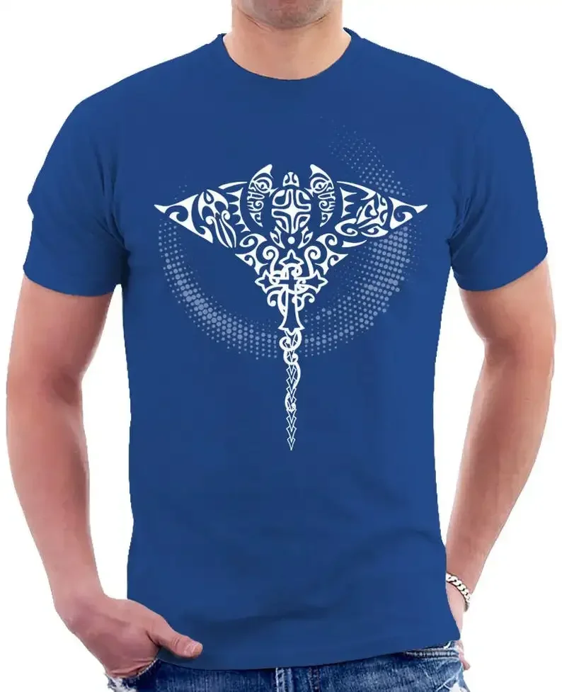 Manta Ray Graphic Mens Unisex T Shirt, Tattoo Shirt, Gift For Men 2019 Fashion Unisex Tee