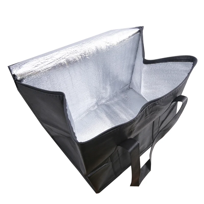 Lunch Bag Black Non-woven Large Capacity Thermal Insulation Bags Bento Aluminum Foil fresh-keeping Ice Bag Takeaway Lunch Box