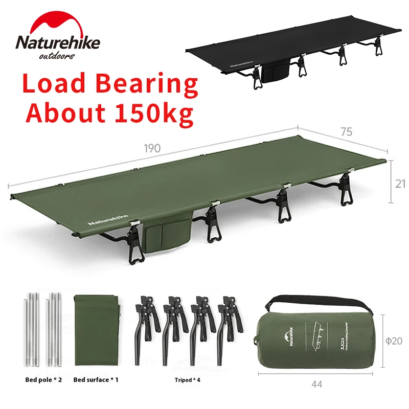 

Naturehike XJC08 Camping Cot 75cm Wide Folding Sleeping Bed Ultralight Outdoor Hiking Backpacking Travel Survival Gear Portable