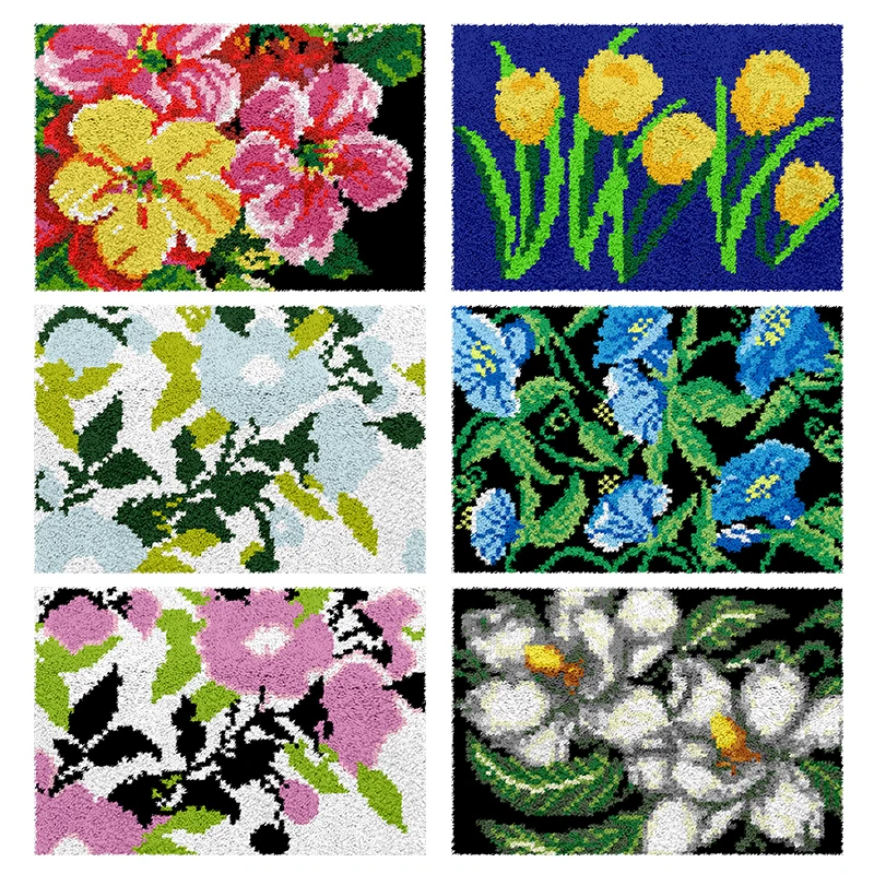 latch hook kits rugs Crochet Flowers rose leaves snowman birth Rug Do It Yourself Foamiran Sets Carpet embroidery knooppakket