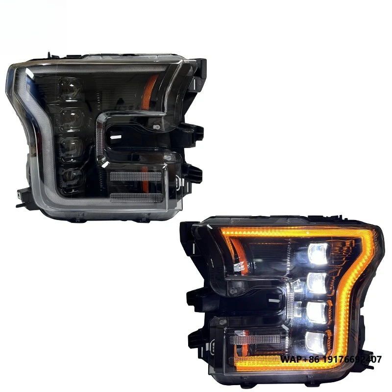 

for Ford Raptor F150 2015-2020 Headlight USA Version Modified LED Car Accessories 4 Lens F150 Headlight DRL Front Light