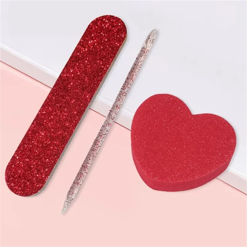 30Sets 3pcs/set Nail File Set Nail Art Crystal Dotting Pen Professional Sandpaper Cuticle Remover Buffer Files Manicure Tool Set