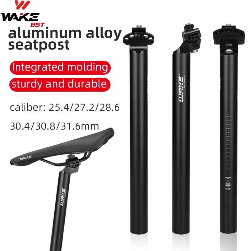 Wake MTB Mountain Bike Seat Post Black 25.4/27.2/30.4mm Seat Tube Aluminum Alloy Bicycle Parts Accessories for BMX Cycling Road