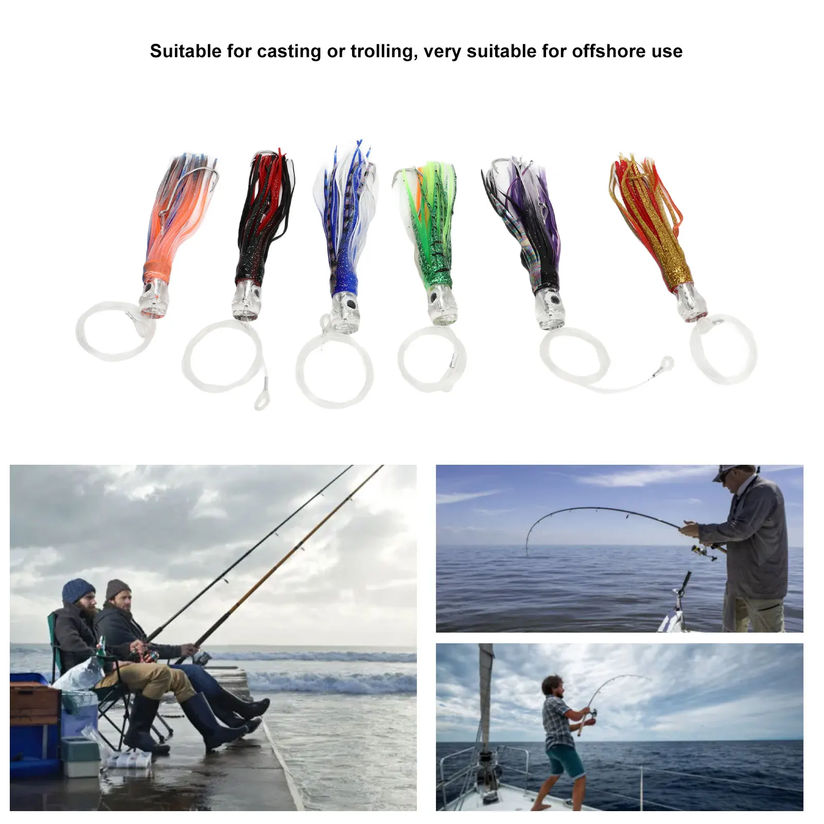 

6pcs 25cm Saltwater Trolling Lure Saltwater Casting And Trolling Swimbait Lures With Hooks