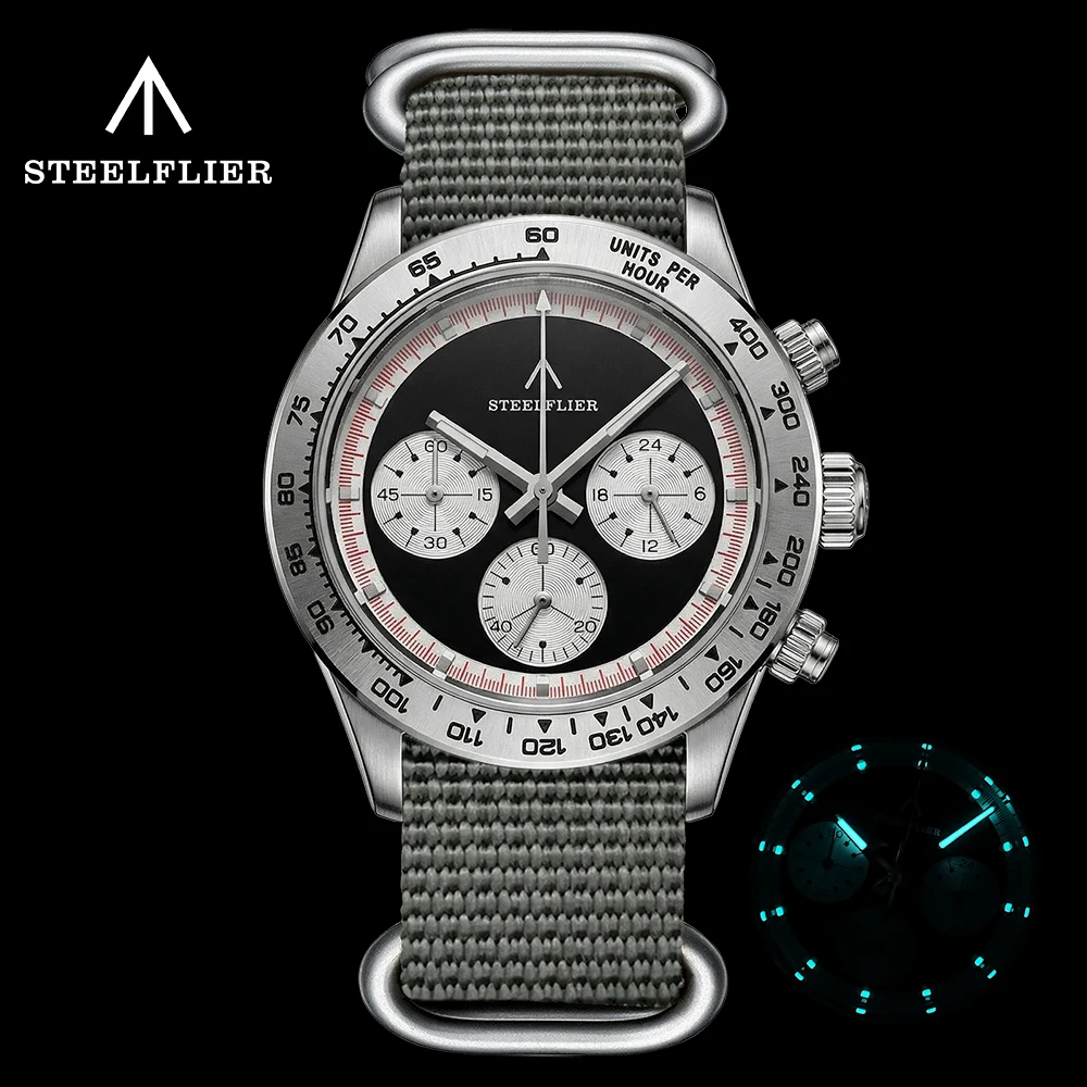 SF733 STEELFLIER Men Luxury Quartz Watch VK63 Mute Movement Super Luminous 200M Waterproof Diver Wristwatch Official New Arrival
