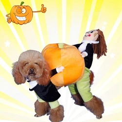 Funny Pet Cosplay Costume Pumpkin Costume Suit Cats Clothes Small Medium Dog Cat Leotard Coat Halloween Christmas Clothing