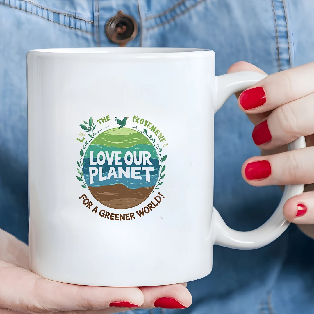 صديقة للبيئة 11oz Earth Globe Mug Love Earth Green Planet Cup عيد الميلاد كأس مكتب الأسرة #1