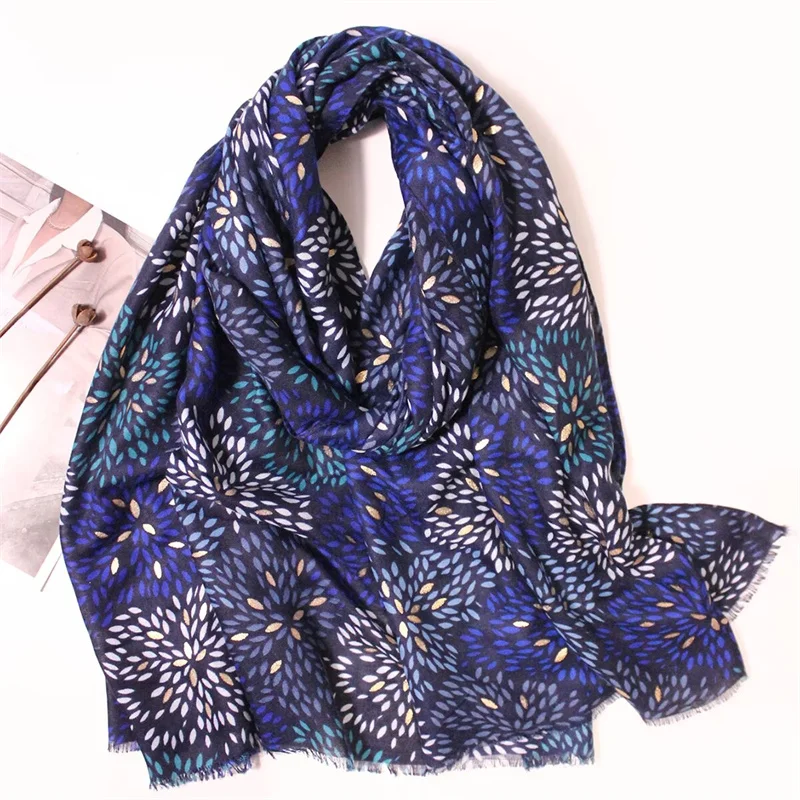 

Women Fashion Bohemian Floral Patchwork Tassel Viscose Shawl Scarf Lady Print Soft Wrap Neck Snood Bufanda Muslim Hijab 180*90cm
