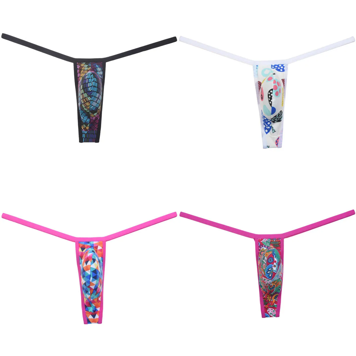 

Men's Cheeky Print G-strings Ultrathin Swim Thongs Stretchy Tangas Quick-drying Mini Bottom Bikini Comfortable Briefs Underwear
