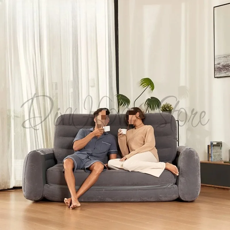 Double Foldable Inflatable Sofa Bed, Thickened Lazy Sofa Lounge Chair for Nap Rest Home Office Camping