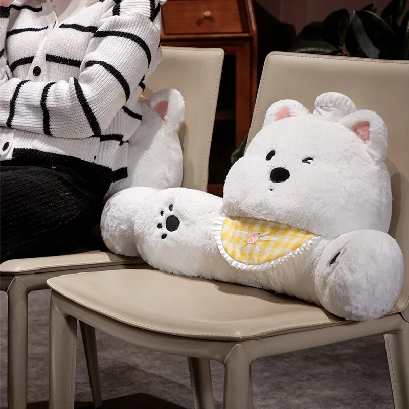 Cute New bedside soft Animal Dog Backrest Sofa Cushion Plush Triangle West Highland White Terrier Dog Pillow On The Bed Gifts
