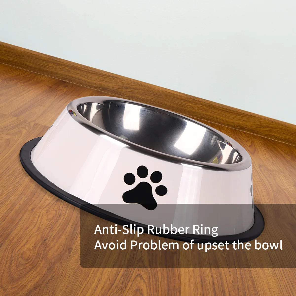 Stainless steel large capacity pet bowl dog food bowl multiple specifications anti-fall food bowl food bowl feeding pet supplies - view 5